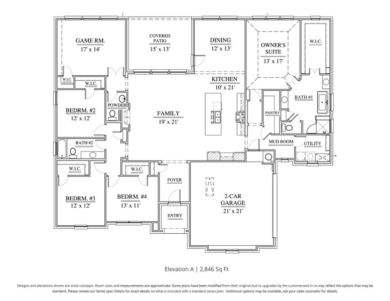 2D floor plan layout for the Caitlyn by Our Country Homes in Highland Oaks, Boyd, TX (Image 3). 2D floor plan layout for the Caitlyn by Our Country Homes in Highland Oaks, Boyd, TX (Image 3).