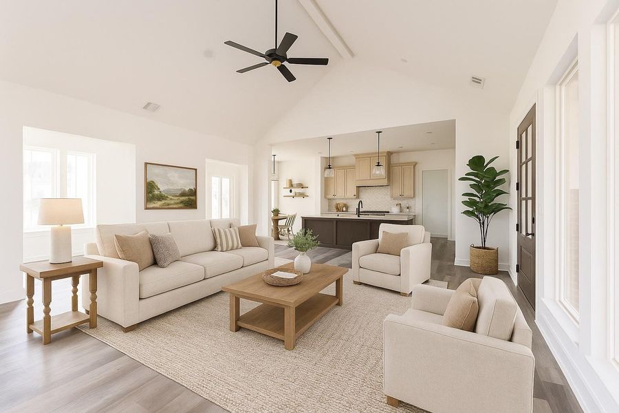 Virtually staged rendering