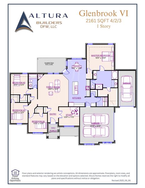 2D floor plan layout for the Glenbrook VI by Altura Homes in Levante, Waxahachie, TX (Image 2). 2D floor plan layout for the Glenbrook VI by Altura Homes in Levante, Waxahachie, TX (Image 2).