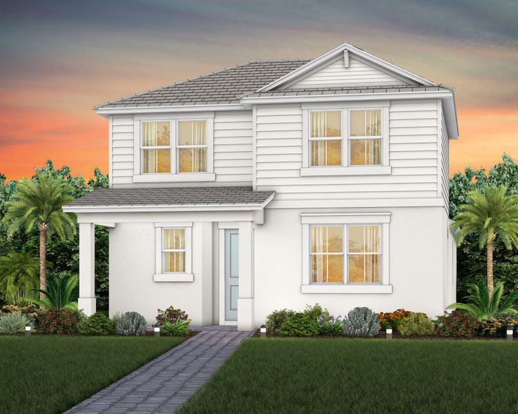 Representative exterior photo of a completed home built from the Kelsey II by Pulte Homes in SeaFlower, Bradenton, FL (Image 9). Representative exterior photo of a completed home built from the Kelsey II by Pulte Homes in SeaFlower, Bradenton, FL (Image 9).
