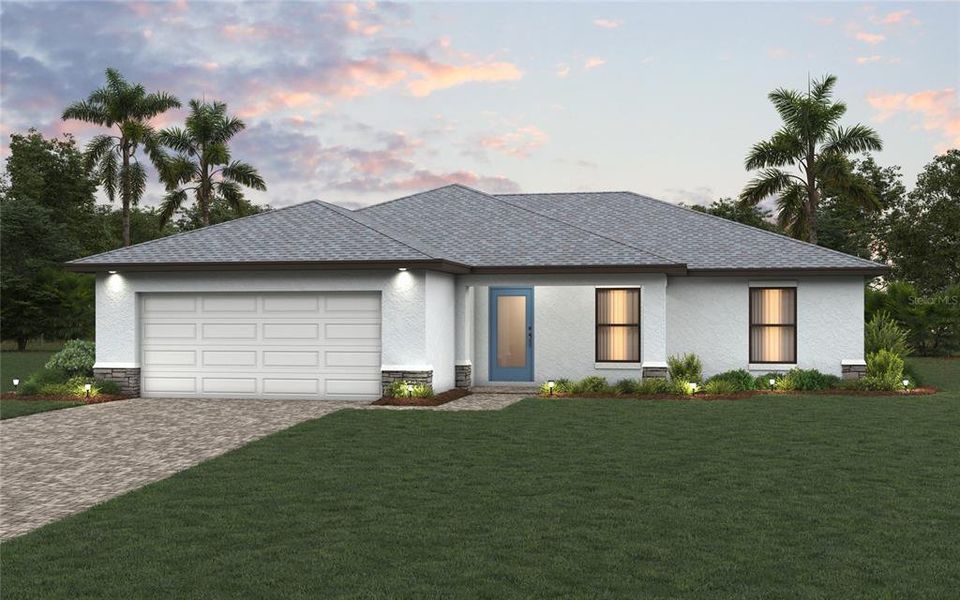 Front exterior of a new home in , Port Charlotte, FL, highlighting curb appeal (Image 1). Front exterior of a new home in , Port Charlotte, FL, highlighting curb appeal (Image 1).