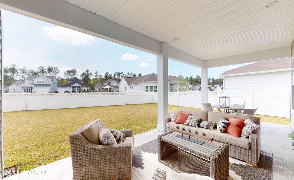 Exterior details and patio area of a home in Courtney Chase, St. Augustine (Image 4). Exterior details and patio area of a home in Courtney Chase, St. Augustine (Image 4).