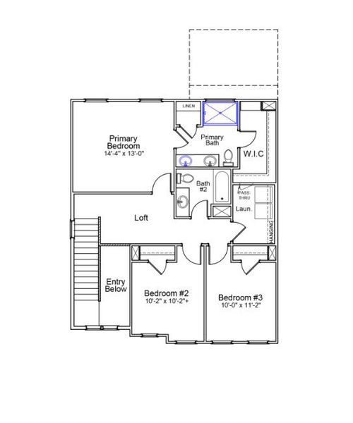 2D floor plan layout for the Ashley - Vanguard Collection by Mungo Homes in Pineland Preserve, Summerville, SC (Image 4).