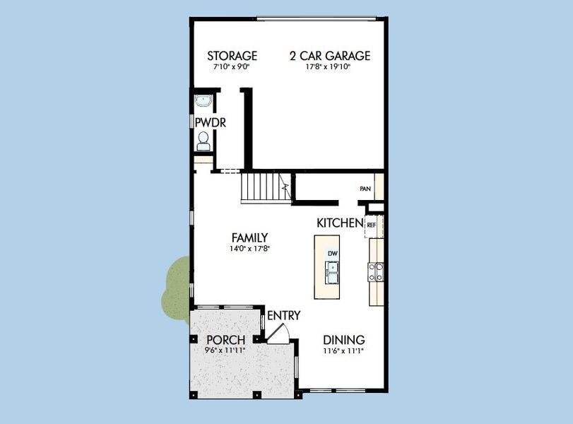 2D floor plan layout for the The Edward by David Weekley Homes in Baseline Peaks Collection, Westminster, CO (Image 3).