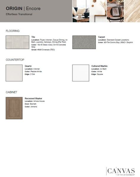 Sample of building materials used in homes in Artisan at Asante, Surprise (Image 24).