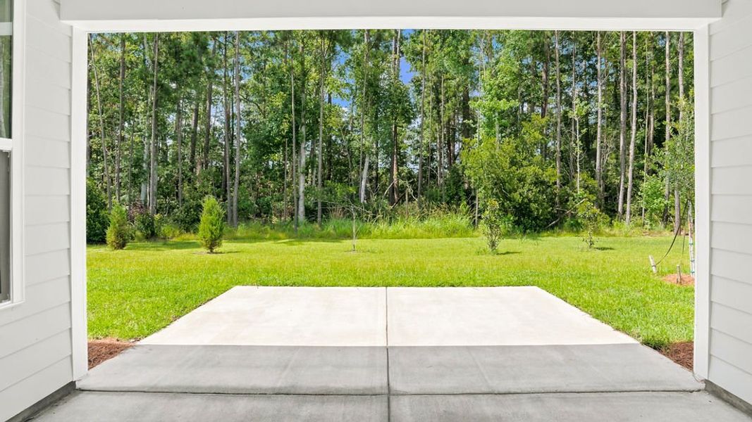 Exterior details and patio area of a home in Midpoint at New Riverside, Bluffton (Image 30). Exterior details and patio area of a home in Midpoint at New Riverside, Bluffton (Image 30).