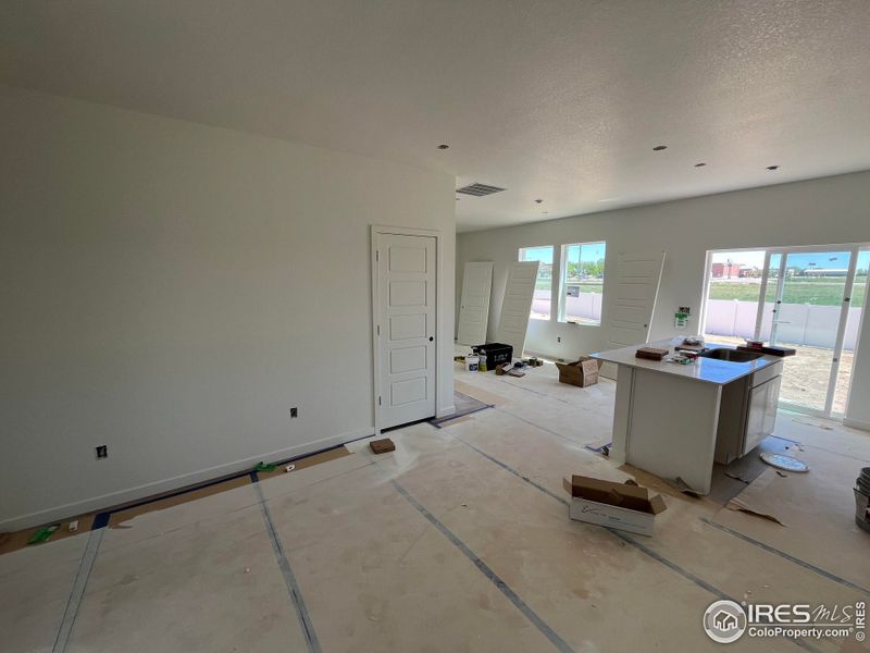 Living room and kitchen