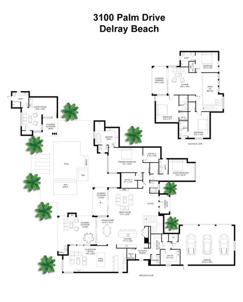 2D floor plan layout of this home in , Delray Beach, FL (Image 5).