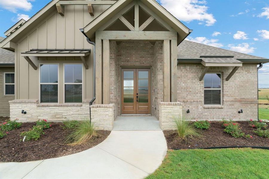 Front exterior of a new home in , Decatur, TX, highlighting curb appeal (Image 19). Front exterior of a new home in , Decatur, TX, highlighting curb appeal (Image 19).
