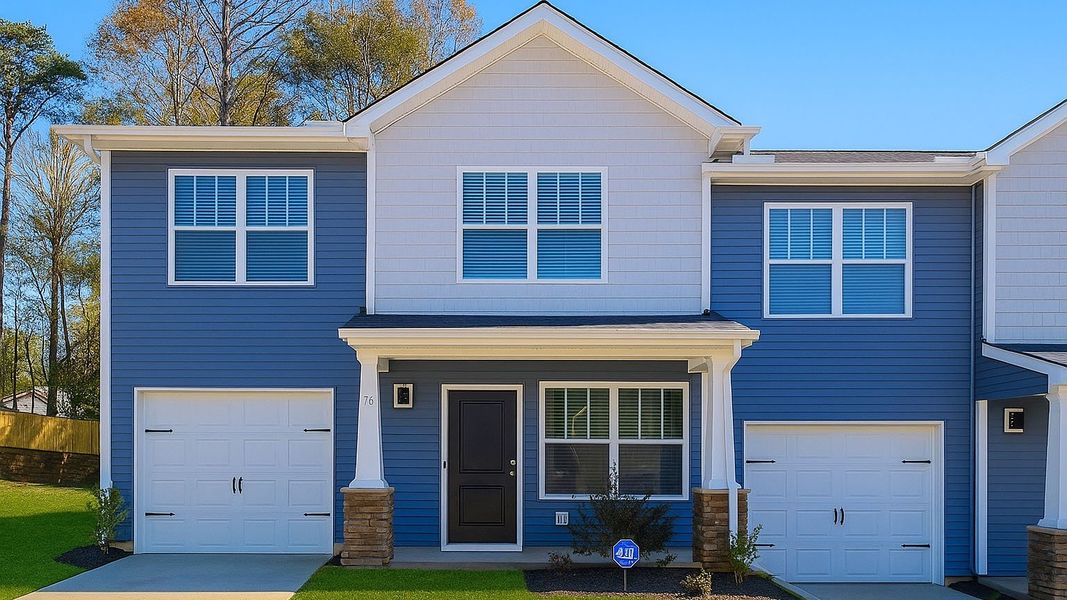 Front exterior of a new home in Aberdeen Place, Asheville, NC, highlighting curb appeal (Image 1).