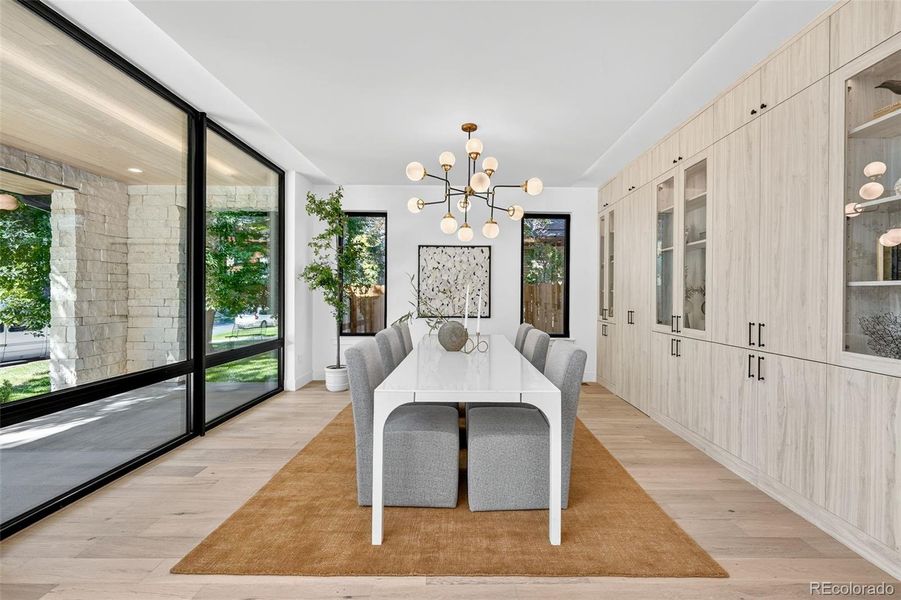 Custom cabinets in the formal dining space