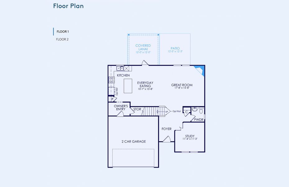 2D floor plan layout of this home in Riverstone, Monroe, NC (Image 3).