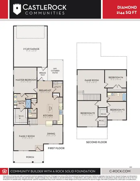 2D floor plan layout of this home in Austin Point, Richmond, TX (Image 2).
