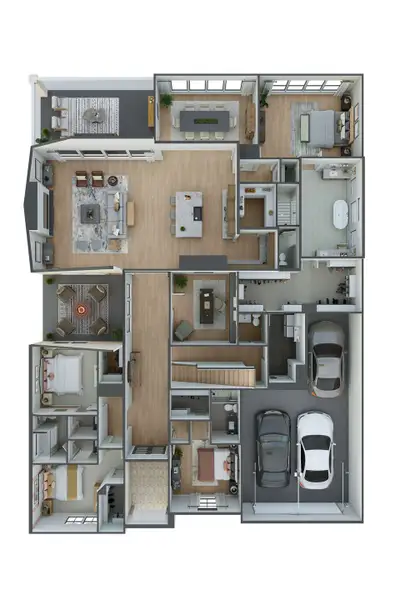 2D floor plan layout for the Lisbon by Tri Pointe Homes in The Estates at James Lane, Fulshear, TX (Image 5).