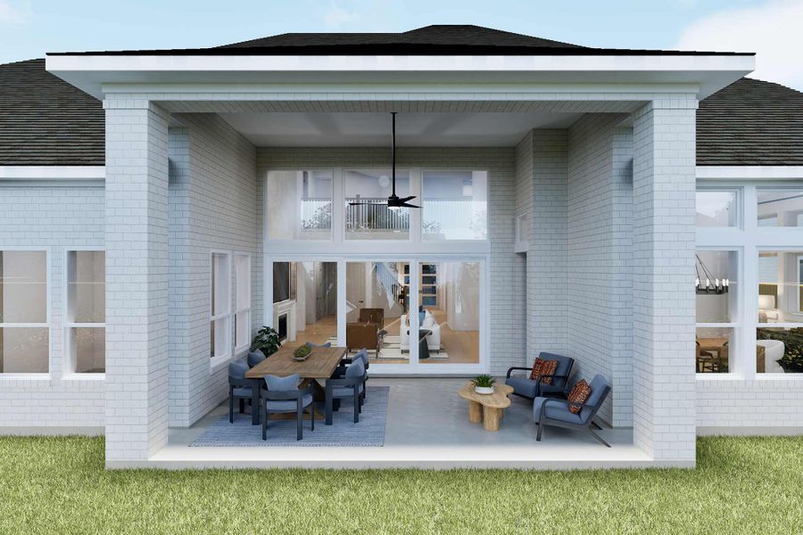 Representative exterior details of a home built from the The Jericho by David Weekley Homes in Whyburn Estate Series, Flower Mound (Image 4).