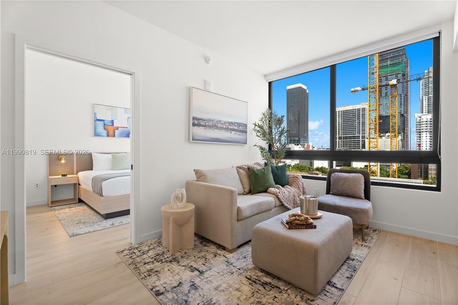 Furnished interior view inside a new home in , Miami (Image 9).