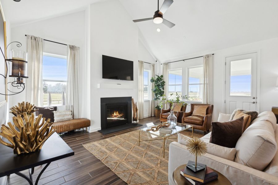 Great room with vaulted ceiling Great room with vaulted ceiling