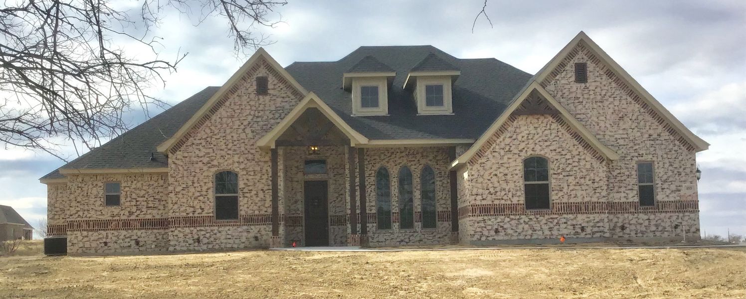 Representative exterior photo of a completed home built from the 076-2602-0518 by Abba River Homes in Stanford Estates, Springtown, TX (Image 3). Representative exterior photo of a completed home built from the 076-2602-0518 by Abba River Homes in Stanford Estates, Springtown, TX (Image 3).