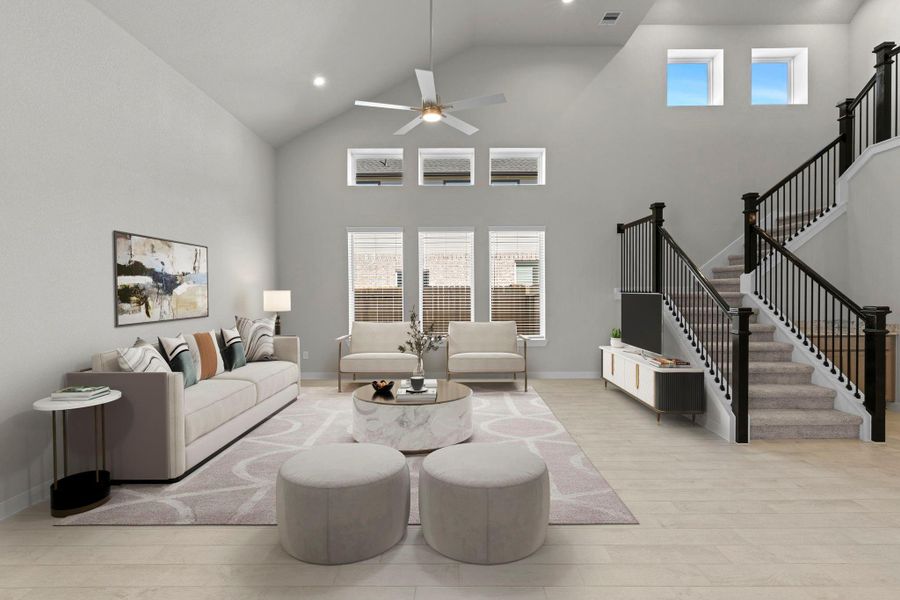 Furnished interior view inside a new home in Briarwood Crossing, Rosenberg (Image 7). Furnished interior view inside a new home in Briarwood Crossing, Rosenberg (Image 7).