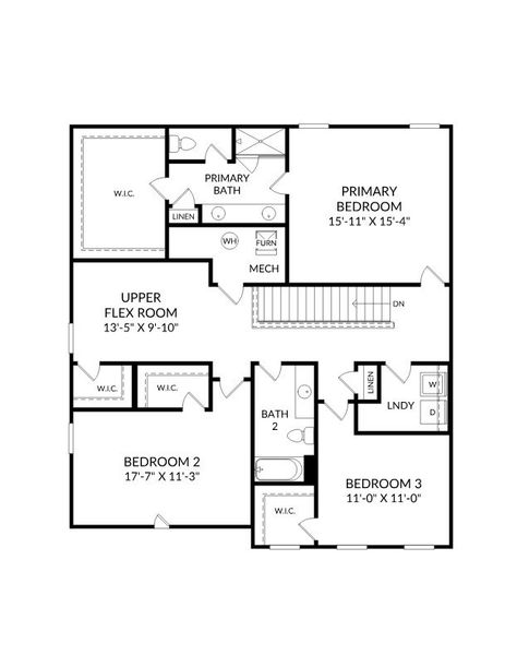 2D floor plan layout of this home in Belgrave, Lexington, SC (Image 2).