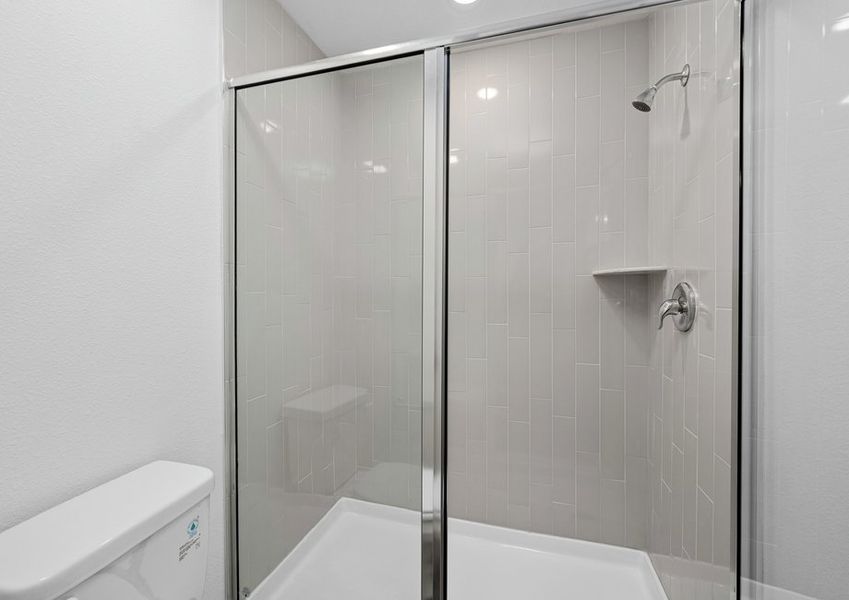 Shower with tile detail in the master bathroom Shower with tile detail in the master bathroom