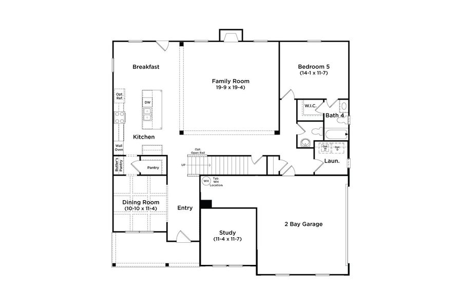 2D floor plan layout of this home in Cambria at Traditions, Hampton, GA (Image 3).