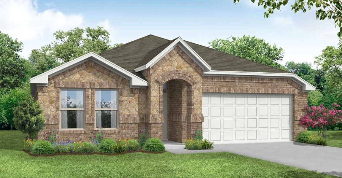 Representative exterior photo of a completed home built from the Atlanta by Impression Homes in Terra Vella, Haslet, TX (Image 9).