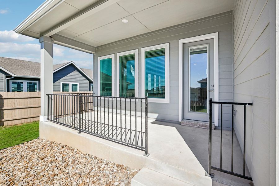 Representative exterior details of a home built from the Homestead by Pacesetter Homes in Easton Park, Austin (Image 25). Representative exterior details of a home built from the Homestead by Pacesetter Homes in Easton Park, Austin (Image 25).