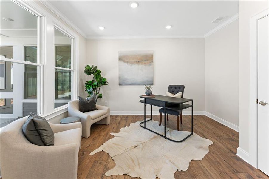 Furnished interior view inside a new home in The Courtyards at Bailey Farms, Dacula (Image 7).