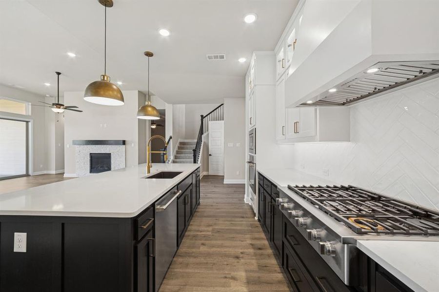 Furnished interior view inside a new home in Pecan Square - Estates, Northlake (Image 12). Furnished interior view inside a new home in Pecan Square - Estates, Northlake (Image 12).