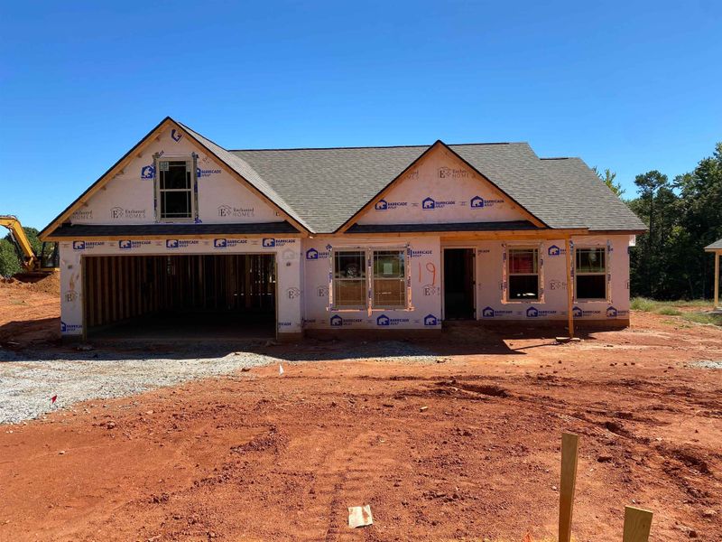 Front exterior of a new home in Huckleberry Cove, Chesnee, SC, highlighting curb appeal (Image 9).
