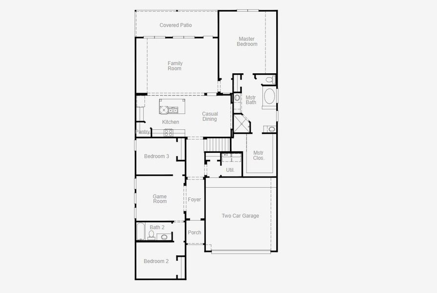 2D floor plan layout of this home in Painted Tree, McKinney, TX (Image 5).