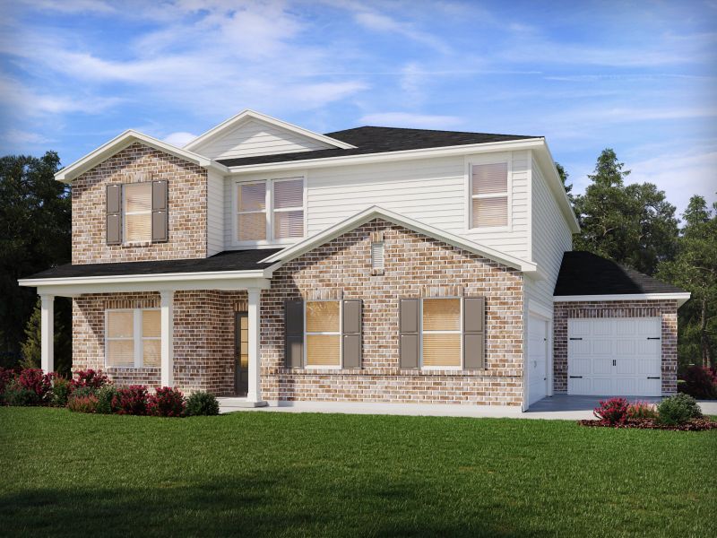 Representative exterior photo of a completed home built from the Chatham by Meritage Homes in River Pointe, Monroe, GA (Image 2).