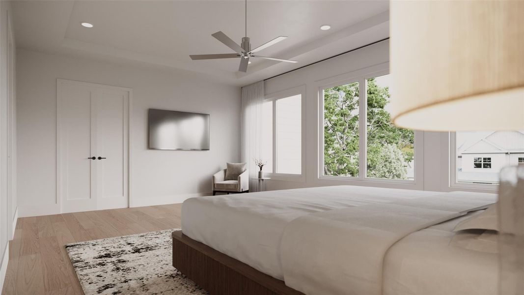 Another view of the Primary Bedroom. **This is an artists rendering and are subject to changes anytime during construction**