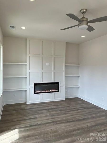 Family Room w/Fireplace and Floating Shelves Family Room w/Fireplace and Floating Shelves