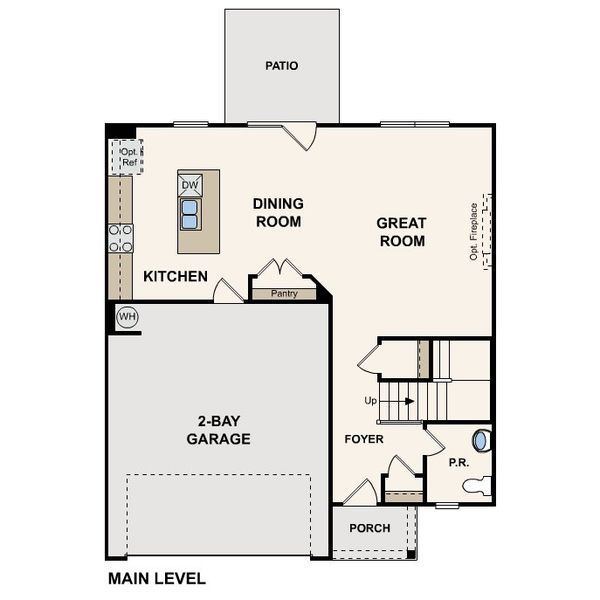 2D floor plan layout for the Chastain by Century Communities in Blue Sky Meadows, Monroe, NC (Image 2). 2D floor plan layout for the Chastain by Century Communities in Blue Sky Meadows, Monroe, NC (Image 2).
