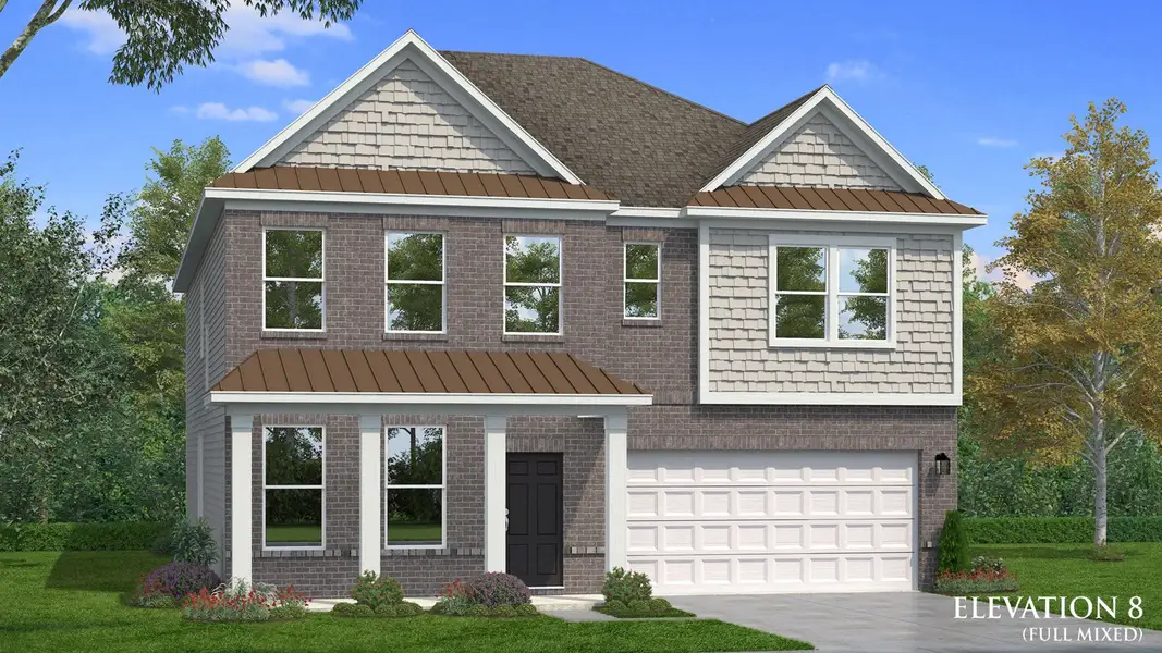 Representative exterior photo of a completed home built from the Brier Creek by DRB Homes in Reserve at Crowthorne, Zebulon, NC (Image 39). Representative exterior photo of a completed home built from the Brier Creek by DRB Homes in Reserve at Crowthorne, Zebulon, NC (Image 39).