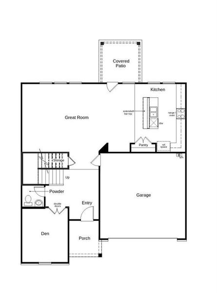 2D floor plan layout of this home in Eagle Creek, Denton, TX (Image 3).