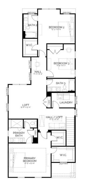 2D floor plan layout for the Hadley by Baker Residential in Atwater Station - Village Collection, Fuquay Varina, NC (Image 4). 2D floor plan layout for the Hadley by Baker Residential in Atwater Station - Village Collection, Fuquay Varina, NC (Image 4).