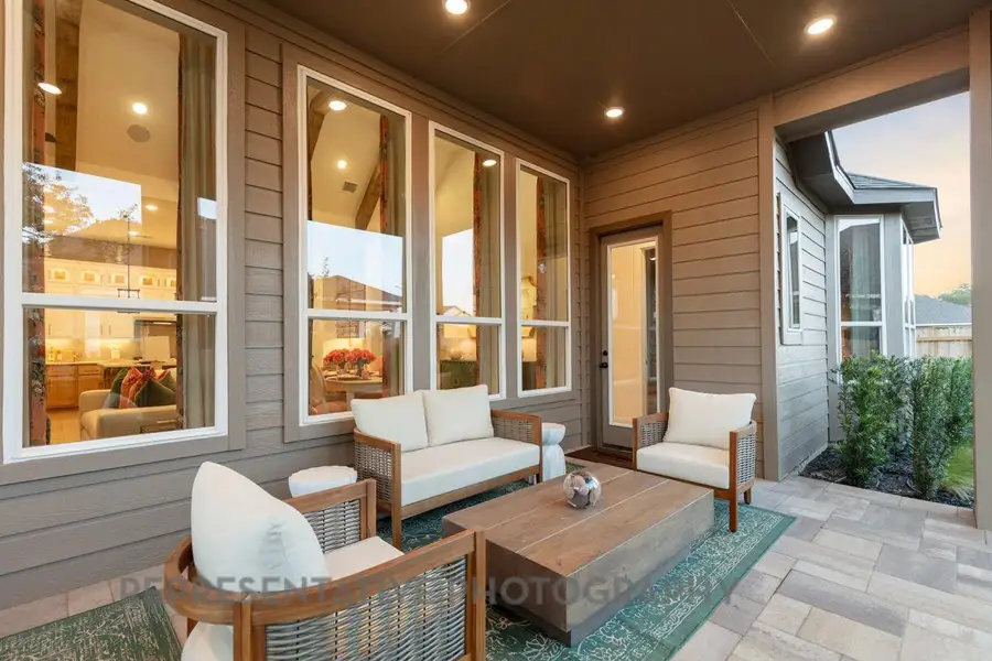 Exterior details and patio area of a home in Santa Rita Ranch: 60ft. lots, Liberty Hill (Image 1).