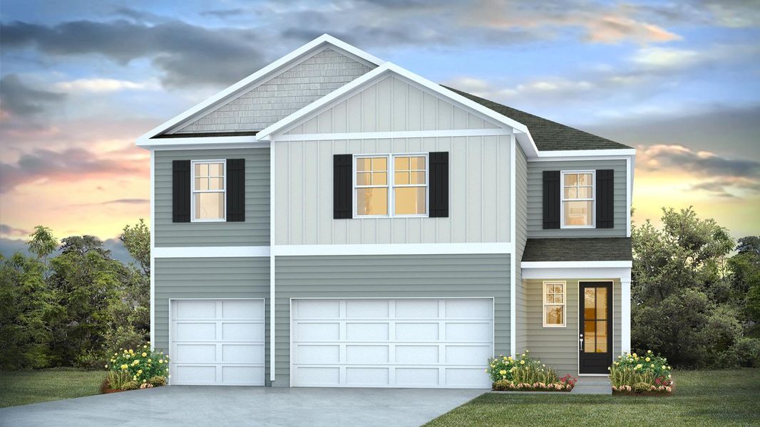 Representative exterior photo of a completed home built from the Glencoe by D.R. Horton in Lake Tide Summit, Chapin, SC (Image 6). Representative exterior photo of a completed home built from the Glencoe by D.R. Horton in Lake Tide Summit, Chapin, SC (Image 6).