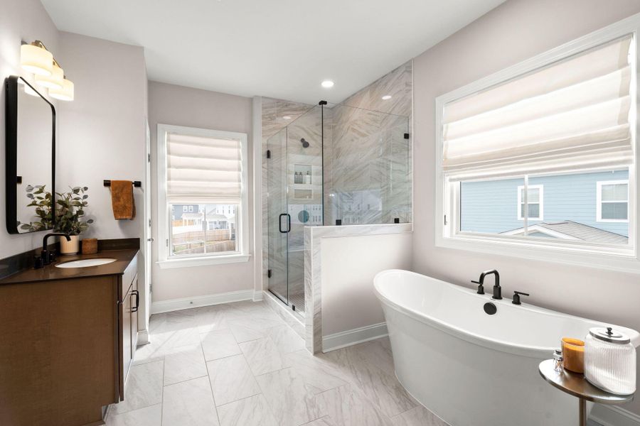 Furnished interior view inside a new home in Tidewater at Lakes of Cane Bay, Summerville (Image 14).