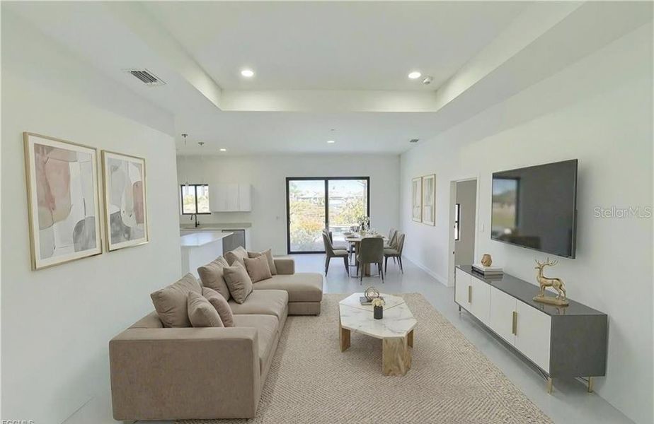 Furnished interior view inside a new home in , Cape Coral (Image 7). Furnished interior view inside a new home in , Cape Coral (Image 7).