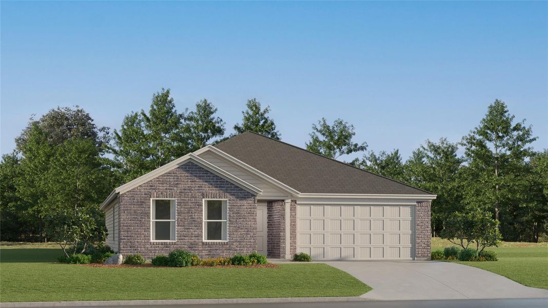 Front exterior of a new home in Southern Pointe, College Station, TX, highlighting curb appeal (Image 1). Front exterior of a new home in Southern Pointe, College Station, TX, highlighting curb appeal (Image 1).