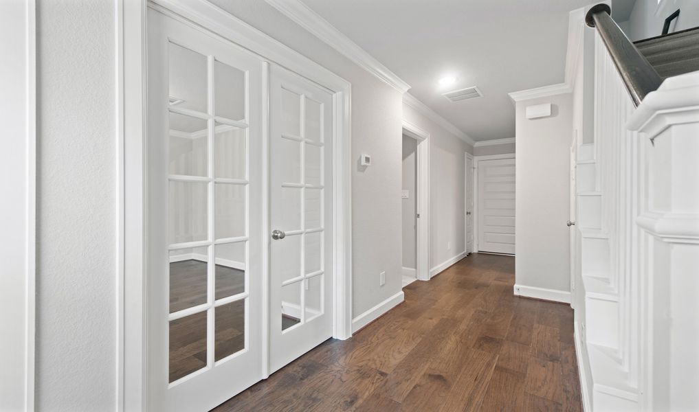 Home office with French doors