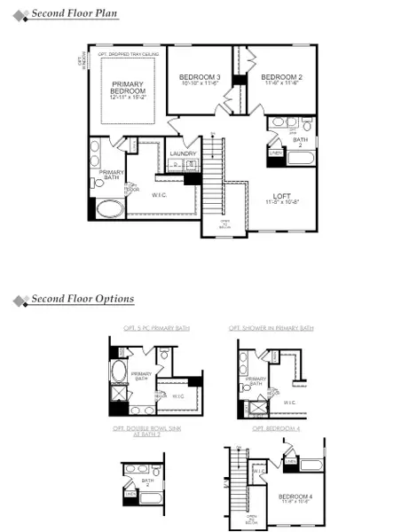 2D floor plan layout for the Newberry by Eastwood Homes in Secrest Meadows, Monroe, NC (Image 4).