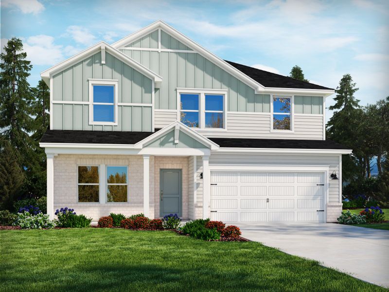 Representative exterior photo of a completed home built from the Chatham by Meritage Homes in Clear Pond - The Coastline Series, Myrtle Beach, SC (Image 1).