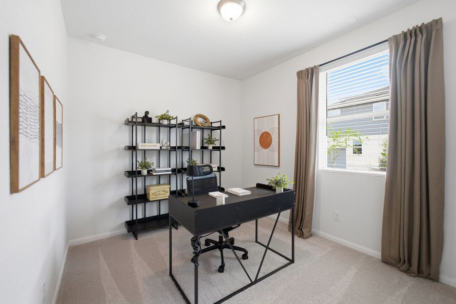 Representative furnished interior of a home built from the Mies by CastleRock Communities in Municipal Drive Townhomes, Leander (Image 17). Representative furnished interior of a home built from the Mies by CastleRock Communities in Municipal Drive Townhomes, Leander (Image 17).
