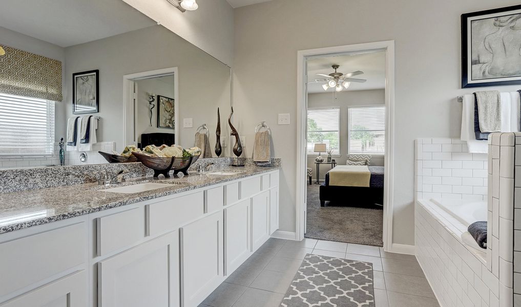 Double sinks in owner's bath