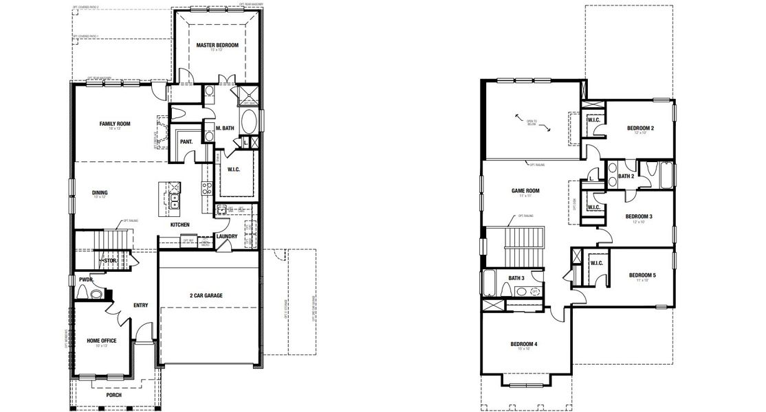 2D floor plan layout for the Redland by Scott Felder Homes in East View Farms, Georgetown, TX (Image 3).
